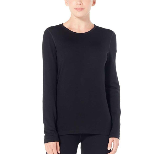 Icebreaker Baselag 260 Tech Crew Merino Sort XL Kvinde