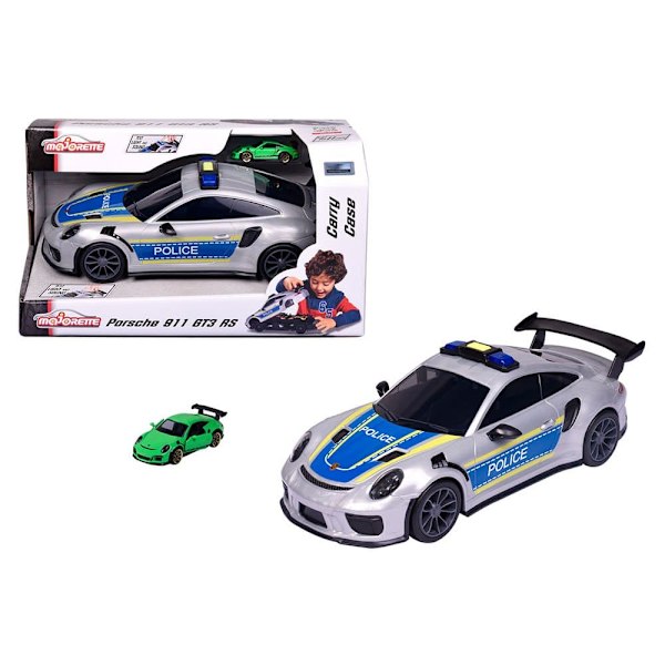 Majorette Police Carry Case Porsche Sininen