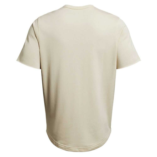 Under Armour Kortärmad T-shirt Rival Terry Colorblock Beige S / Regular Man