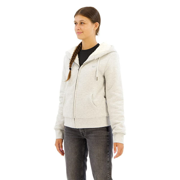 Superdry Essential Borg Lined Sweatshirt Med Lynlås Grå L Kvinde