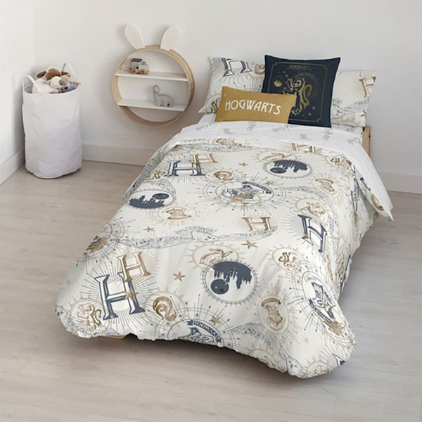 Play Fabrics Dynetæppe Med Knapper Harry Potter Guld Til Seng På 105 Cm 180x240 Cm