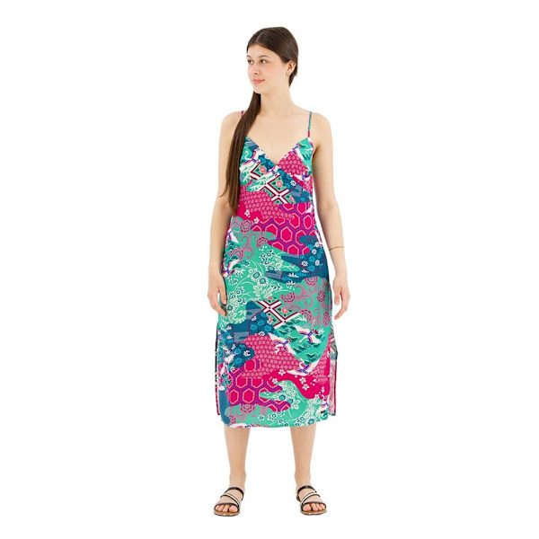Superdry Printed Slip ærmeløs Lang Kjole Flerfarvet M Kvinde