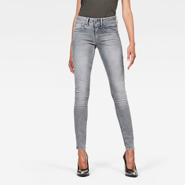 G-star Lynn Mid Waist Skinny Jeans Grå 33 / 34 Kvinna