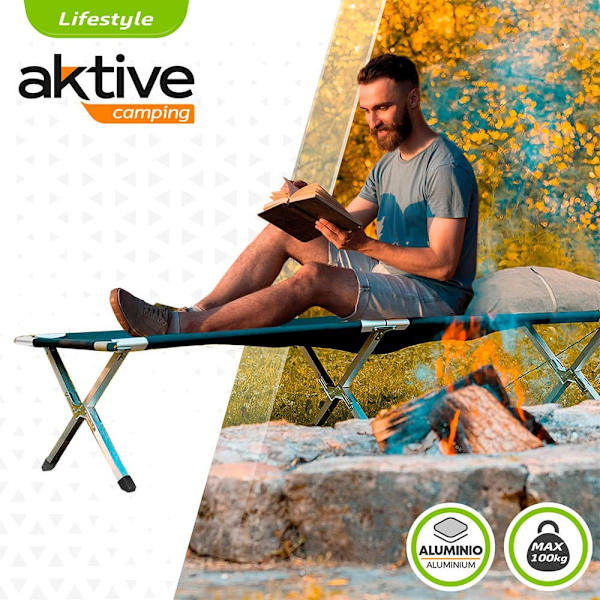 Aktive Campingseng 190x64 Cm Sort