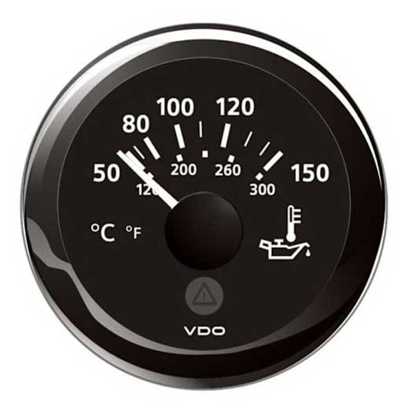 Vdo Dobbeltskala Motorolietryksinstrument View Line 50-150°c 322.8-18.6ohm Søvfarvet 52 mm