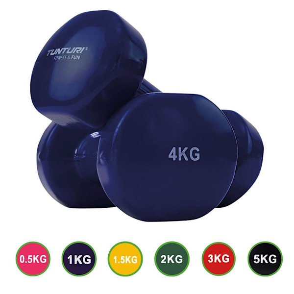 Tunturi Vynil Dumb 4kg 2 Enheter Blå 4 kg