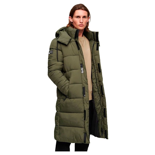 Superdry Pufferjacka Rips Longline Grönt L Man