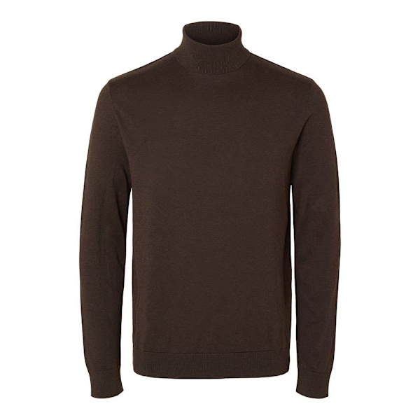 Selected Berg Striktrøje Med Høj Hals Brun 2XL Mand