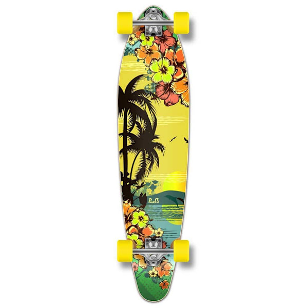 Yocaher Longboard Kicktail Tropical Day 40´´ Keltainen 10 Inches