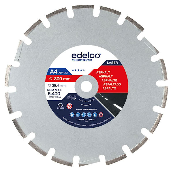 Edelco Diamantskive Til Asfalt A4 300x25 Mm