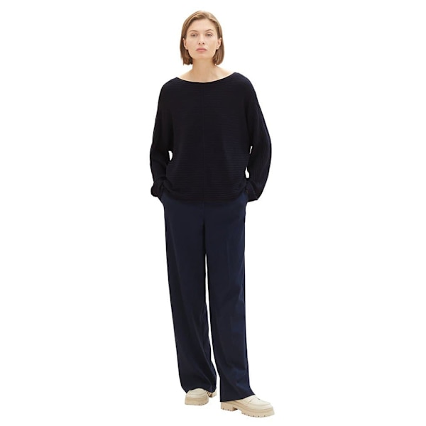 Tom Tailor Sweater 1037737 Knit Structured Batwing Blå L Kvinde