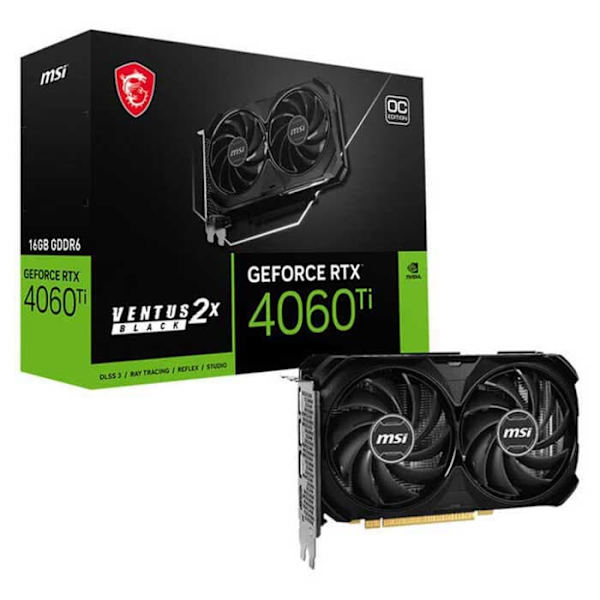 Msi Grafikkort Rtx 4060 Ti Ventus 2x 16gb Gddr6 Sort