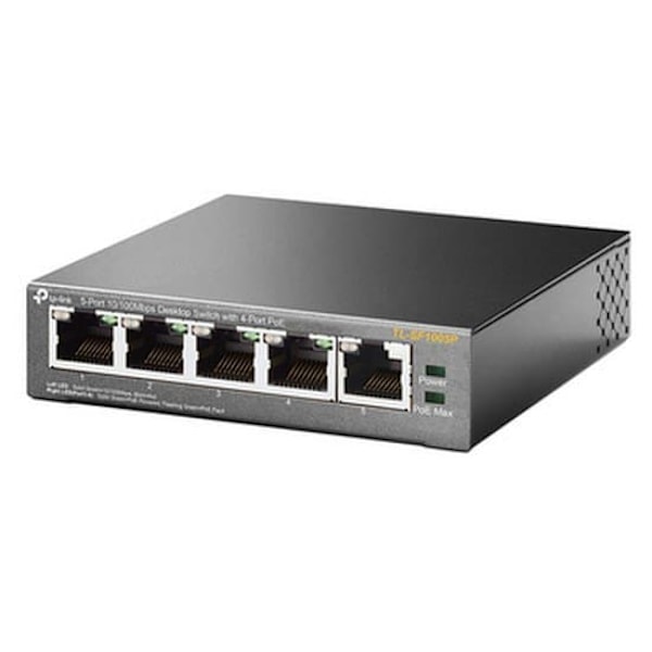 Tp-link Tl-sf1005p Switch 5 Port To 10/100 Mbps Poe Svart