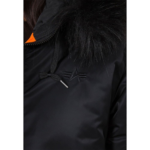 Alpha Industries Jakke Long Fishtail Sort S Kvinde