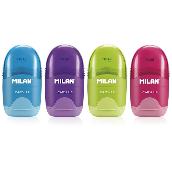 Milan Viskelæder Med Blyantspidser Kapsel Assorteret 1 Enhet Transparent