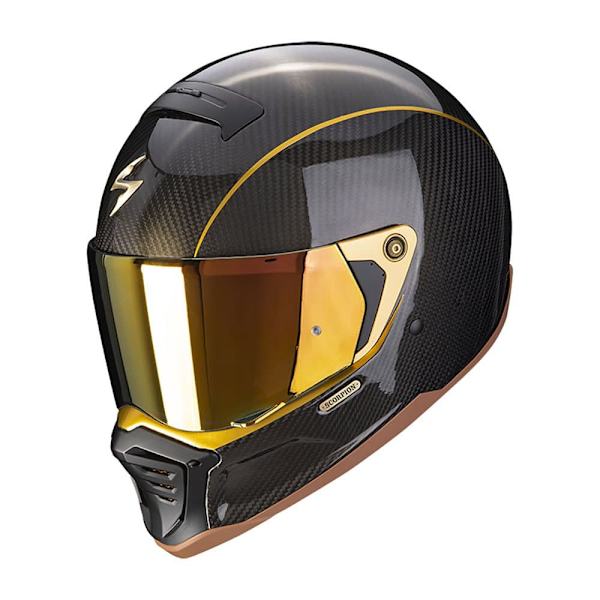 Scorpion Konvertibel Hjelm Exo-hx1 Carbon Se Sort,Gylden XL