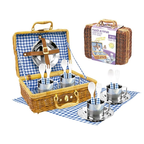 Tachan I Flätad Korg Set Picnic Vichy Guld 3-6 Years