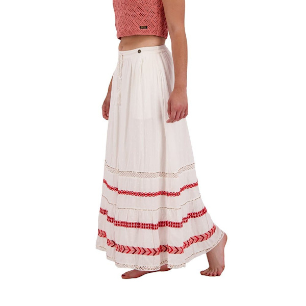 Superdry Nederdel Vintage Emb Maxi Hvid S Kvinde