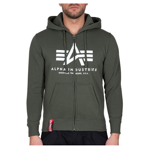 Alpha Industries Basic Sweatshirt Med Dragkedja Grönt XL Man