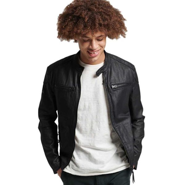 Superdry Jakke Vintage Coated Denim Racer Sort M Mand