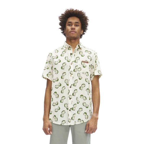 Hydroponic Kortærmet Skjorte Dbz Lime Beige S Mand
