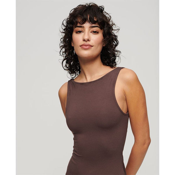 Superdry Twist Back ärmlös Midiklänning Brun M Kvinna
