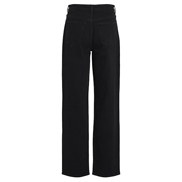 Vila Kelly Jaf Straight Fit Højtaljede Jeans Sort 44 / 32 Kvinde