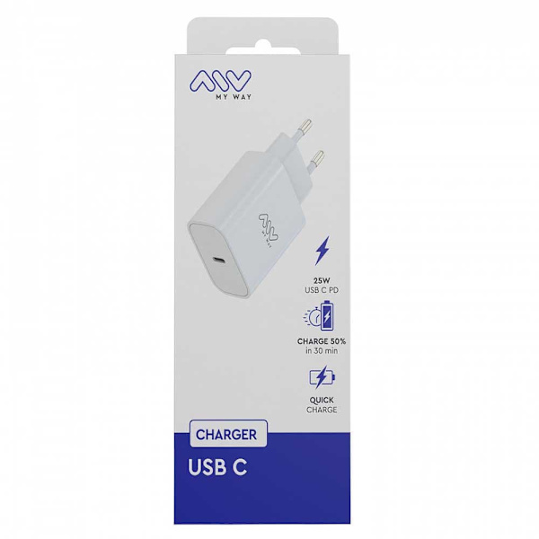 Myway Usb-c Vægoplader Pd 45w Transparent