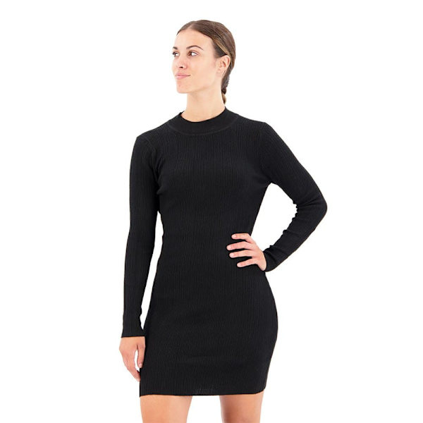 Superdry Langærmet Kort Kjole Backless Bodycon Sort XL Kvinde