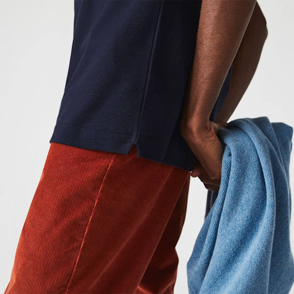 Lacoste Kortärmad Pikétröja Caiman Blå M Man