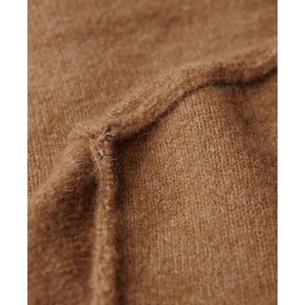 Superdry Langærmet Kort Kjole V Jumper Brun L Kvinde