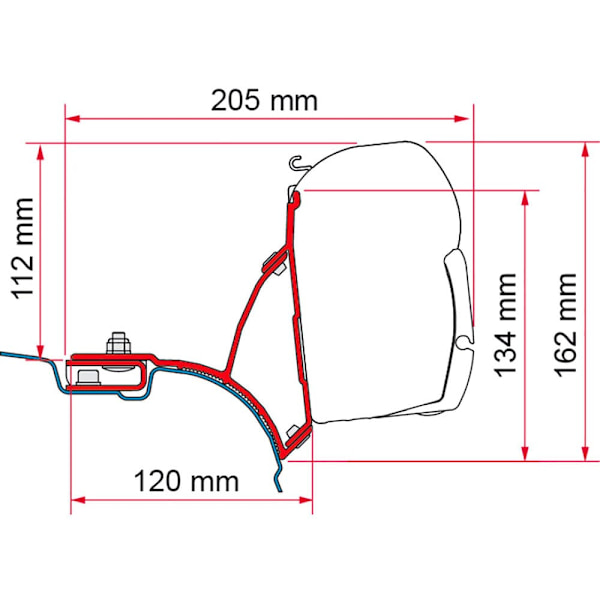Fiamma Kit Vw T5/t6 Transporter/multivan Tukee Hopeinen