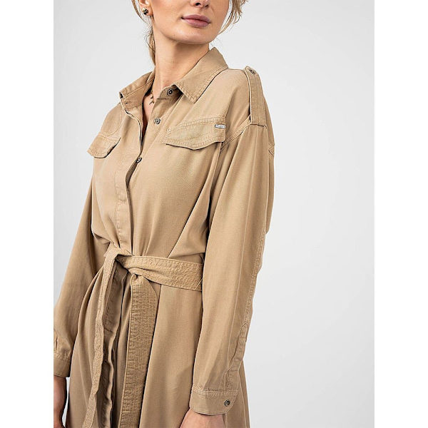 Pepe Jeans Kjole Lidia Beige M Kvinde