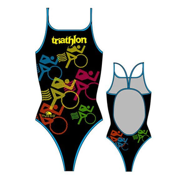 Turbo Badedragt Bikes Triathlon Sort L Kvinde