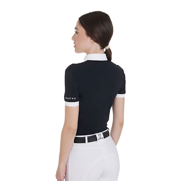 Equestro Fit Pleated Cotton Kortärmad Polotröja  S