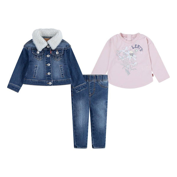 Levi´s ® Kids Långärmad Uppsättning 3 Enheter Blå,Rosa 9 Months