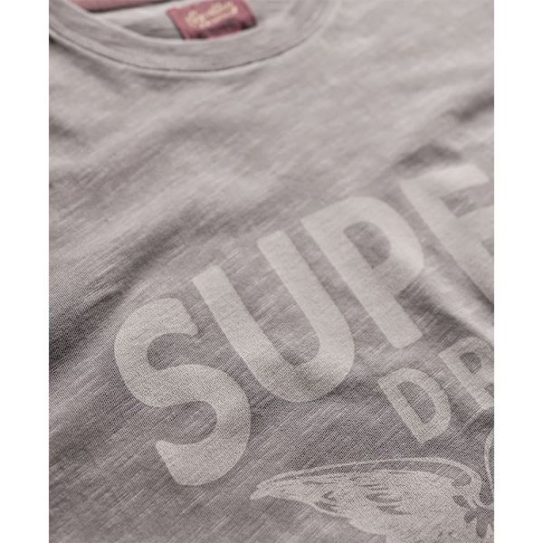 Superdry Archive Kiss Print Relaxed T-shirt Med Korte ærmer Grå M Kvinde