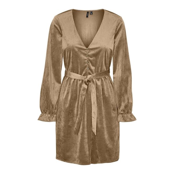 Vero Moda Långärmad Klänning Linda Beige S Kvinna