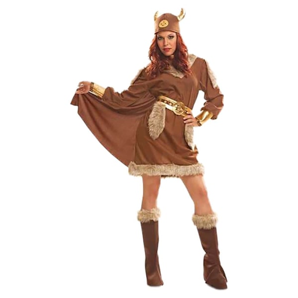 Viving Costumes Viking Woman Custom Ruskea M-L