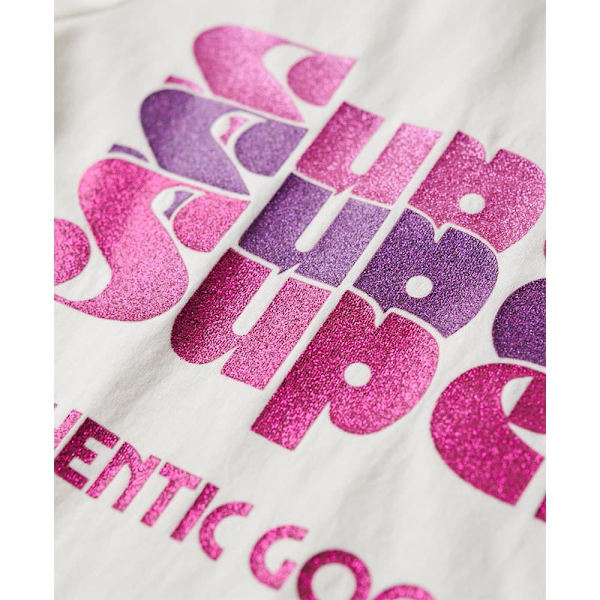Superdry Retro Glitter Logo Cap T-shirt Med Korta ärmar Rosa XL Kvinna