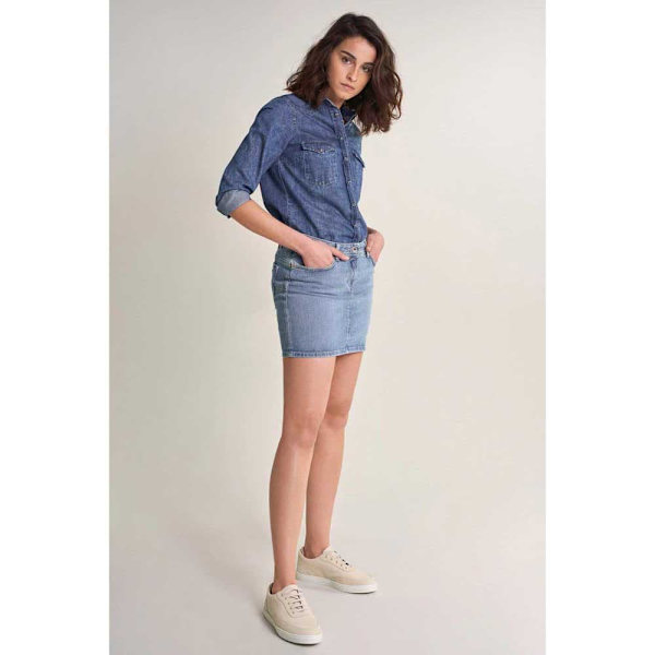 Salsa Jeans Nederdel Push Up Shape Up Denim Mini Blå 27 Kvinde