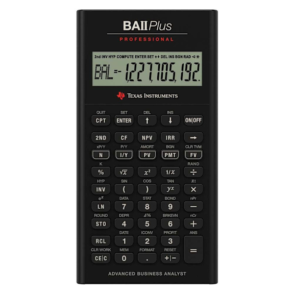 Texas Instruments Kalkylator Ba Ii Plus Professional Iibapro/fc/3e12/a