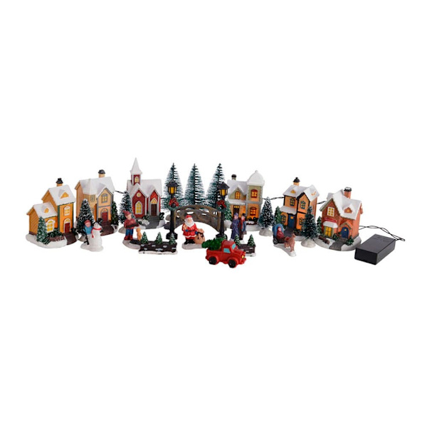 Lumineo Village Christmas Town Scene Flerfarvet