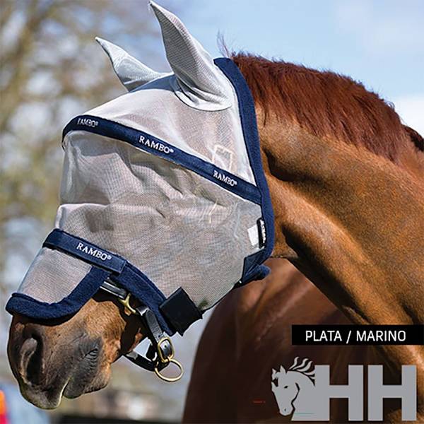 Rambo Öron Fly Mask Plus Grå L