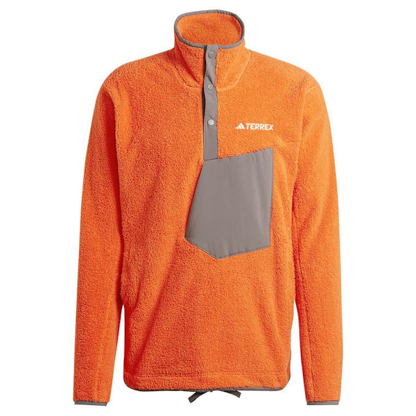 Adidas Xpl Pile Snap Fleecejacka Med Dragkedja Orange L Man