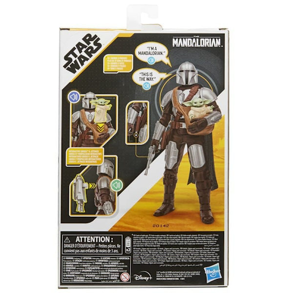 Star Wars Galactic Action The Electrónicas Interactives Figur Mandalorian & Grogu Gylden