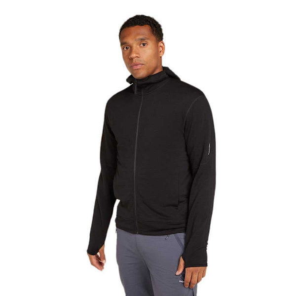Icebreaker Merino 360 Realfleece Elemental Sweatshirt Med Lynlås Sort L Mand