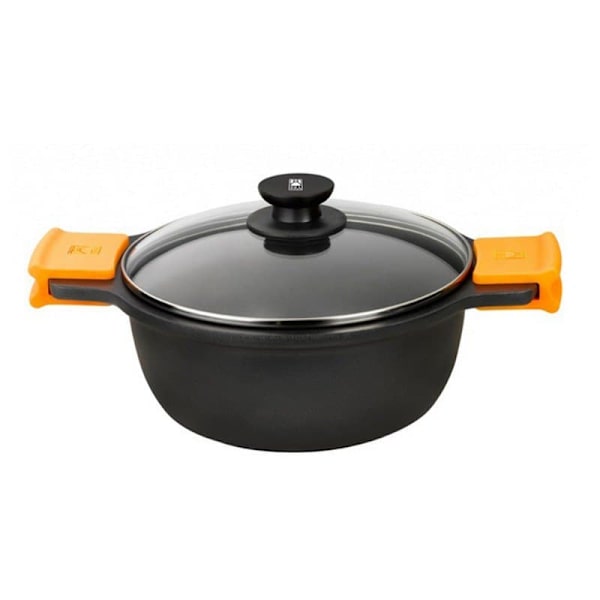 Bra Korkea + Kansi Efficient 24 Cm Pot Hopeinen