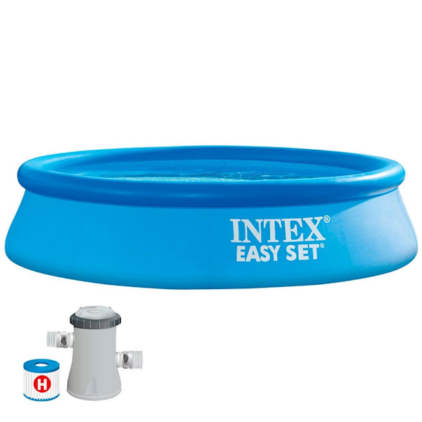 Intex Med Filterpatronpumpe Easy Set 244x61 Cm Pool Blå 244 x 61 cm