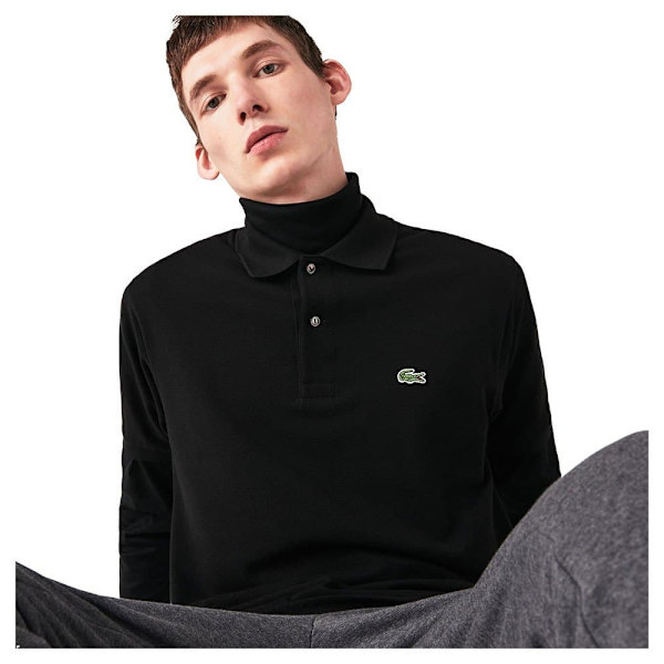 Lacoste Kortærmet Poloshirt Caiman Sort M Mand